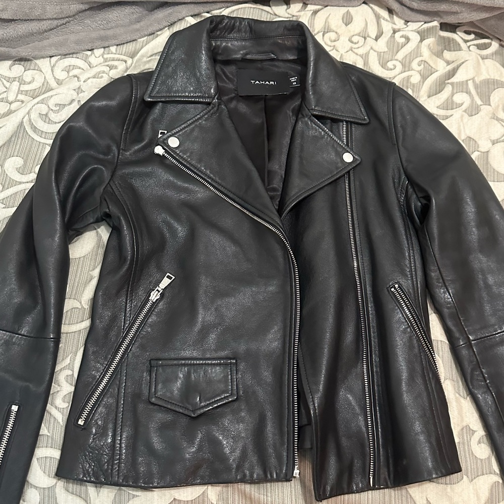 Tahari leather jacket